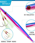 Three Pack Saltwater Jigging Spoons Set 160g Deep Sea Glow Lures With Assist Hooks For Tuna Bass Dogtooth Grouper 21cm