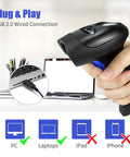 USB Barcode Scanner For Computers Handheld Wired 1D 2D Image Reader That Delivers Lightning Fast 300 Reads Per Second Reads QR PDF417 Data Matrix