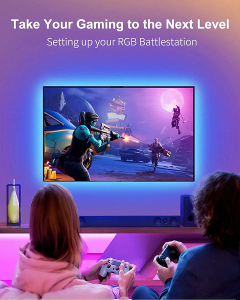 Color Changing Bluetooth LED Backlights For TV With Dope Smart App Control 15ft USB Powered Strip Perfect For Bedroom Gaming Room PC Or Mirror Fits 55 To 75 Inch TVs Music Sync Voice Control Remote And IR Options