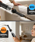 Super Handy 4 In 1 Cordless Car Vacuum With 18000Pa Suction And Brushless Motor Air Duster Function Blowing And Inflating in use