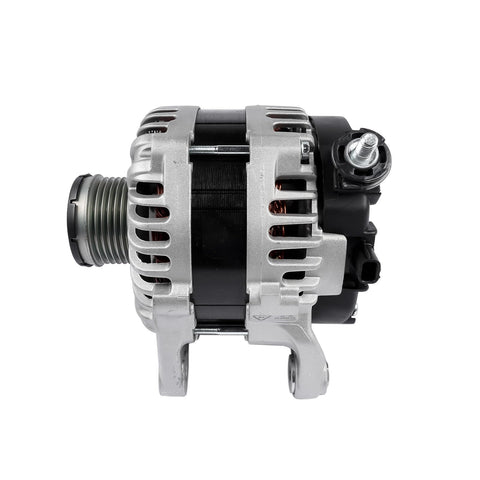 Side view of Alternator Replacement For Nissan Altima 2.5L 2019 Through 2022 Fits S SL SR SV Models With 120A 12V Output Six Groove Pulley Clockwise Rotation.