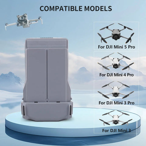 Upgraded 5000mAh Intelligent Flight Battery For DJI Mini 5 Pro Mini 4 Pro Mini 3 Pro Mini 3 with compatible models shown