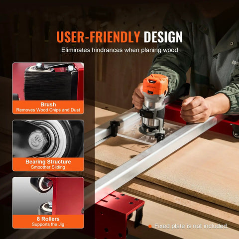 Router Sled 60 Inch Slab Flattening Jig Portable And Adjustable For DIY Woodworking No Fuss Setup being used on wood slab