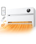 Smart Wall Space Heater For Bedroom, 1500W, 120 Degree Vertical Oscillation, wall-mounted with remote and app control