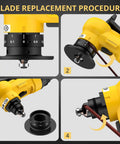 Step-by-step blade replacement procedure for Mini Pneumatic Chamfering Tool With Ten C And Ten R Blades Steel Beveler Machine.