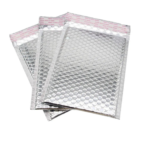 50 Pack 7x9 Inch Metallic Bubble Mailers Silver Self Seal Padded Envelopes For Shipping Shockproof And Waterproof Protection