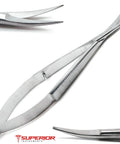 Two Pack Micro Straight And Curved Surgical Scissors Four Point Five Inch Ultra Sharp Precision Microsurgical Tools Dual Pack Premium Quality Medical Instruments For Delicate Procedures, stainless steel