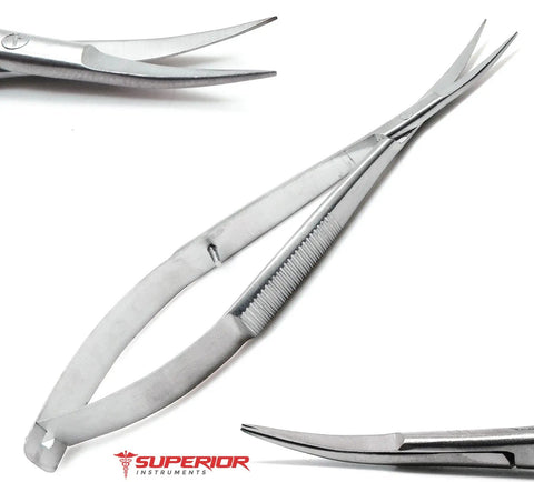 Two Pack Micro Straight And Curved Surgical Scissors Four Point Five Inch Ultra Sharp Precision Microsurgical Tools Dual Pack Premium Quality Medical Instruments For Delicate Procedures, stainless steel