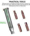 Slick Titanium Pocket Screwdriver Featuring Ten Versatile Bit Sizes Magnetic Repair Multitool And Precision EDC Gear with interchangeable bits.