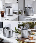 Keep The Party Chill With This Countertop Ice Maker Delivering Up To 38 Lbs Per Day, 9 Ice Cubes In 3.5 Minutes, shown in various settings