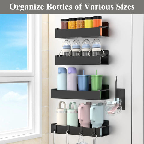 Magnetic Cup Holder For Refrigerator No Assembly Required 4 Pack Black Keeps Stanley And Other Tumblers Locked In Place