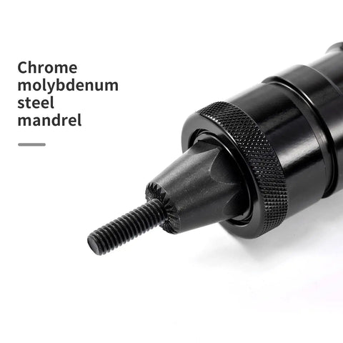 Self Locking Rivet Nut Gun Head Set M6 M8 M10 For LM07 Pneumatic Rivet Nut Gun Quick Mandrel Change showing steel mandrel