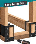 Firewood Log Storage Rack Bracket 4 Pack For Indoor And Outdoor Use Heavy Duty Powder Coated Steel Holder with wood screws