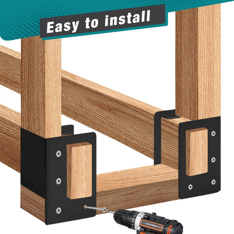 Firewood Log Storage Rack Bracket 4 Pack For Indoor And Outdoor Use Heavy Duty Powder Coated Steel Holder with wood screws