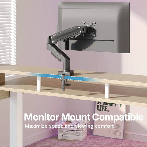 Electric Standing Desk 55 Inch By 26 Inch With 24.4 Inch Large Keyboard Tray And Two Drawers C Clamp Mount Compatible Ergonomic Sit Stand Desk Setup With Four Height Presets Light Walnut Finish featuring monitor mount.