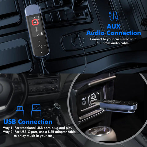 64GB USB MP3 Player With Bluetooth 5 3 Clip Jam for car AUX audio connection and USB port use