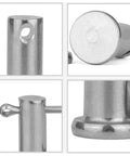 Close-up of Heavy Duty Multi Hole Eye Pins And Clevis Pins Kit For Farm Machinery And Diesel Engines, showing zinc-coated steel finish.