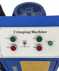 Techtongda Electric Hydraulic Hose Crimping Machine control panel, featuring buttons for crimping modes and settings.