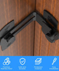 90 Degree Flip Barn Door Lock For Privacy And Security 304 Stainless Steel Gate Latch installed on wooden door