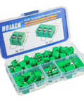 Box of 5mm Pitch PCB Mount Screw Terminal Block Connectors 2 Pin and 3 Pin for Arduino and Home Electronics Projects Pack of 70 DIY Friendly Wire Size 14 to 22 AWG.