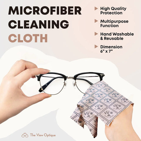Fresh Eyes On The Go Lens Cleaning And Repair Kit With Half Ounce Antireflective Safe Spray Ultra Soft Microfiber Cloth pocket-sized in use with glasses.