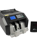 Black and silver High Speed Money Counting Machine With UV MG And IR Counterfeit Detection Value Counting And 3 Phase Security Scan
