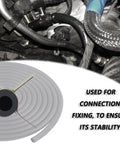 Fuel Line Repair Kit With 9.85 Ft 1/4 Inch Inner Diameter Rubber Gas Hose And 20 Spring Clamps 1/3 Inch Outer Diameter Fit For Cars Tractors Scooters Motorcycles Go Karts Easy DIY Auto Repair in use.
