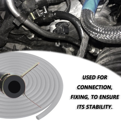 Fuel Line Repair Kit With 9.85 Ft 1/4 Inch Inner Diameter Rubber Gas Hose And 20 Spring Clamps 1/3 Inch Outer Diameter Fit For Cars Tractors Scooters Motorcycles Go Karts Easy DIY Auto Repair in use.