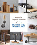 Industrial 2 Inch Galvanized Pipe Set 24 Inch Length Five Pack For DIY Rustic Furniture And Shelving Projects Durable Steel Pipes