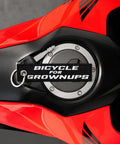 Dope Bicycle For Grownups Keychain For Riders on motorcycle fuel tank, pocket sized, metal key ring, eye catching design
