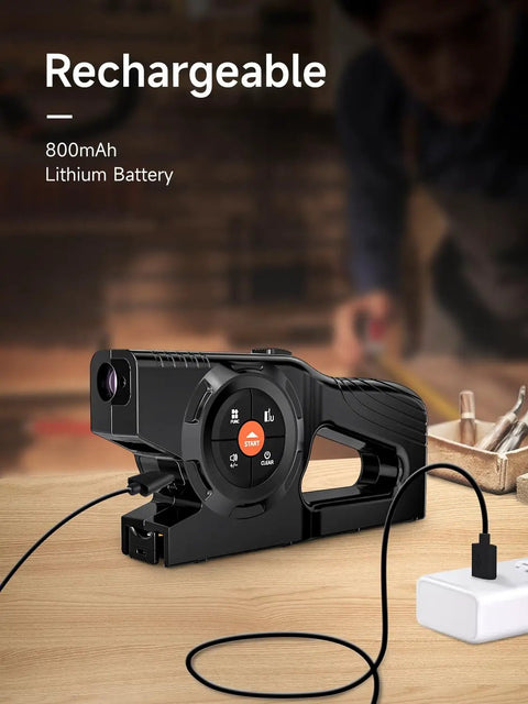 3-In-1 Digital Tape Measure With Laser Up To 196 Feet, Auto Lock Tape, Instant Digital Readout, Green Laser Extension, Handy Measuring List With Memory For Quick And Accurate Home Or Workshop Measurements, rechargeable 800mAh lithium battery