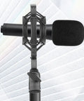 Universal Microphone Shock Mount With Pop Filter And Clip Holder, Anti Vibration Suspension For 42mm To 46mm Condenser Mics