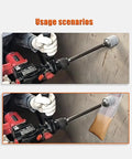 Rock Solid Concrete Hole Saw Kit 11 Piece Set Featuring Sds Plus Shank and Tungsten Carbide Tips in action, cutting through cement wall.