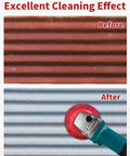 Before and after cleaning effect using 4 Inch Nylon Cup Brush For Angle Grinder And Drill With 5/8-11 Threaded Arbor Heavy Duty Abrasive Wheel