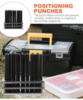 28 Piece Cylindrical Positioning Punch Set With Base For Precision Hole Alignment on a toolbox outdoors