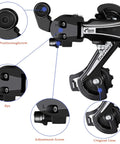 Close-up of black RD TY21B Ride Ready Six And Seven Speed Rear Derailleur Direct Mount For MTBs with visible screws and gears.