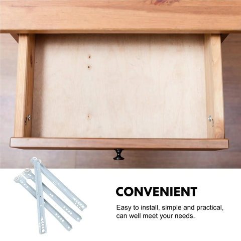 Wooden drawer with 4 Pcs Drawer Slides And Rollers Set For Smooth Gliding Cabinets Kitchen And Desk Drawers Easy Opening Silent Glide