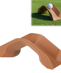 Mini Golf Obstacle Arch For Backyard Putting Green, Portable Challenge Course, single arch on grass with golf ball on top