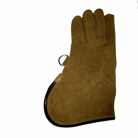 Falconry Glove 12 Inch Single Layer Suede Leather Large Size Sinopia Brown Nubuck Hand Guard For Training And Hunting Birds Tough As Nails Gear