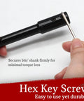 10 Inch Hole Saw Extension Chuck With Three Eighth Inch Hex Shank Locking for Impact Ready Heavy Duty Drill Bit in use with hex key