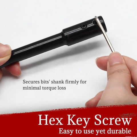 10 Inch Hole Saw Extension Chuck With Three Eighth Inch Hex Shank Locking for Impact Ready Heavy Duty Drill Bit in use with hex key