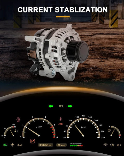 Drop-In Replacement Alternator For Honda Civic 2.0L 2016-2022, OE-Grade Quality, with current stabilization dashboard view