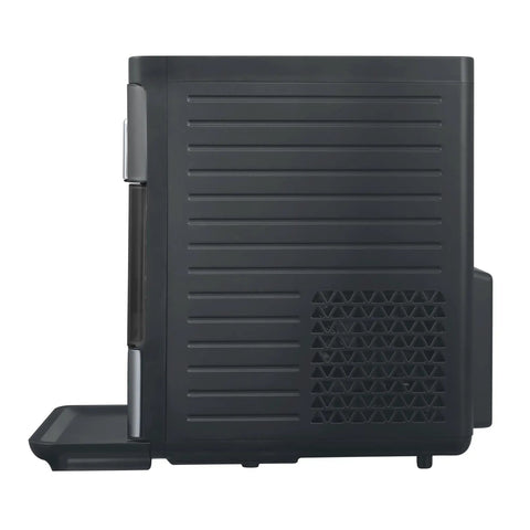 Side view of Snag This No Hassle Countertop Ice Maker That Cranks Out 33 Pounds Of Chewable Nugget Ice Daily with black exterior.
