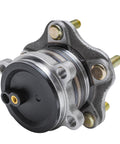 Side view of a Pair Rear Wheel Bearing And Hub Assembly For Mazda 3 2014 2015 2016 2017 2018 3 Sport Mexico Built Models 5 Lug With ABS Sensor Cap Flange Rear Left And Right showing 5-lug configuration and ABS sensor cap.