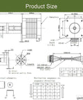 Technical diagram of Nema 17 Lead Screw Stepper Motor with Beefy 0.4Nm Torque, 2000 Steps Per Revolution, dimensions and schematic