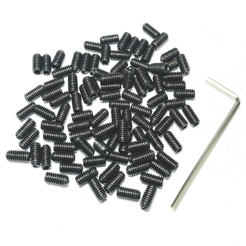 100 Pcs M4 X 8mm Stainless Steel Hex Socket Set Screws Grub Screws With Beefy Allen Head Built To Last, 304 Stainless, Includes M2 Allen Wrench