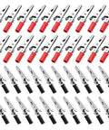Dope 40 Pc Metal Alligator Clips Electronic Test Clamps Red And Black Kit With Sturdy Plastic Handles For Heavy Duty Battery Testing And Circuit Checks, 6 cm
