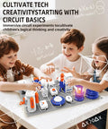 Kids using Awesome Electronics Lab Kit For Curious Kids With 66 DIY Circuit Parts 1200 Plus Projects Hands On STEM Toy