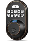 Dope Fingerprint Door Lock With Keyless Entry Pad And Auto Lock, Anti Peeping Password in Oil Rubbed Bronze Finish