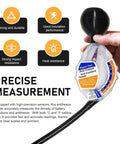 Heavy Duty Automotive Antifreeze Tester in hand, with gauge displaying coolant measurements, universal fit for all cars.